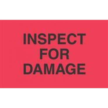 3 x 5 Inspect For Damage Label