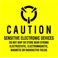 4 x 4 Sensitive Electronic Devices Label