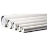 1-1/2" Dia WHITE Mailing Tubes with End Caps  50/case